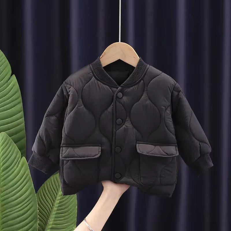 New Warm Coat Cute Infant Newborn Kids Girls Solid Clothes Long Pants 2Pcs/Set Outfit Cotton Baby Boys Tracksuit 0-5 Years