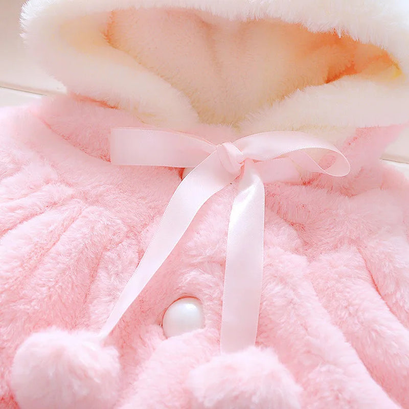 Newborn Infant Babys Girls Jacket Coat Snowsuit Winter Baby Clothes Fleece Hooded Cloak Outwear Baby Clothing